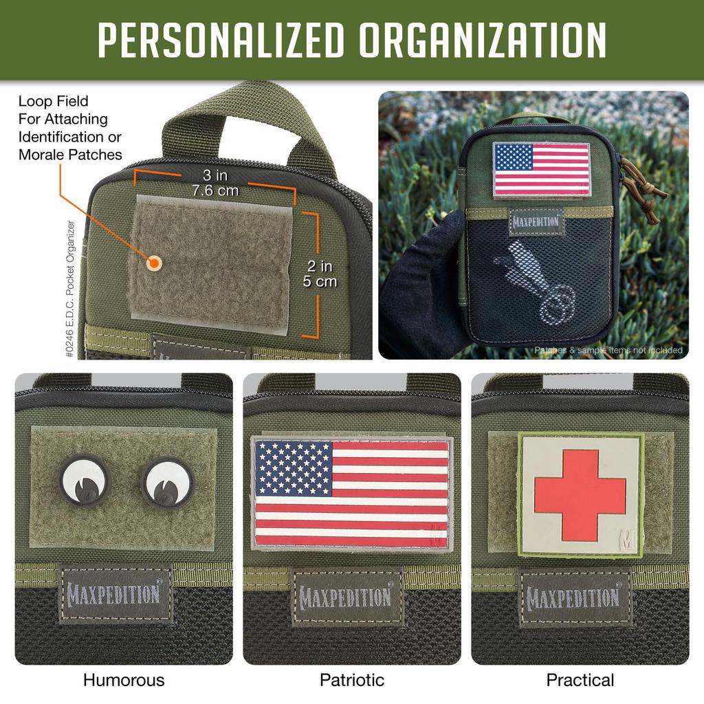 MAXPEDITION EDC Pocket Organizer MOLLE 1000D Nylon Tactical Pouch for Everyday Carry Tools and Gear Storage for and Survival Use (OD Green) Compact,