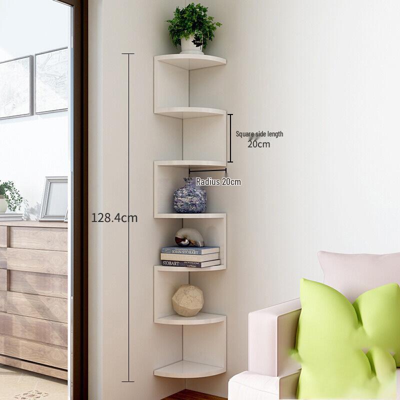 Wall-Mounted Triangular Corner Shelf Rack - Multi-Layer Kitchen Storage Bookshelf