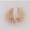 Exaggerated Irregular Fan C Shape Radiation Drop Earrings for Women Brincos Simple Party Hollow Geometry Jewelry Wholesale