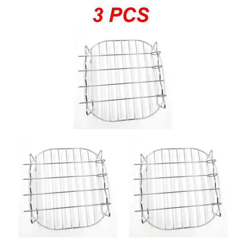 Suport pentru friteuză cu aer, 1/2/3 buc, pentru grătar Ninja cu două straturi din oțel inoxidabil, dreptunghiular, accesorii pentru coș pentru friteuză cu aer cald
