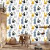 Wallpaper Rabbits On a White Background for the Living Room and Bedroom 50x1000
