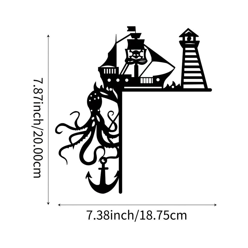 

Наклейки на стену с маяком, кораблем и осьминогом – Декоративное оформление дверных рам и углов, уникальный настенный декор для прибрежной тематики светло-серый