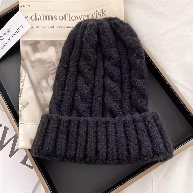 Multi-colored Gentle and Cute Hat Wool Hat Knitted Hat Twist Warm Autumn and Winter Versatile Cold Hat Sweet