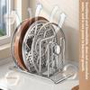 Stainless Steel Kitchen Storage Solution Rustproof Pot Lid Rack Storage Rack Multifunctional Chopping Board Organizer For Home