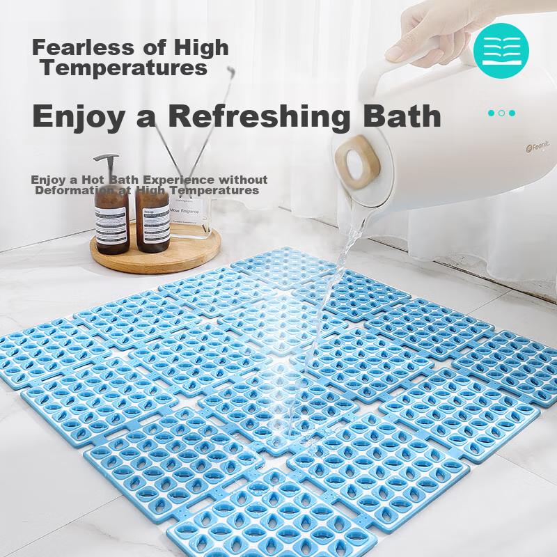 Dajiang Bathroom Non-Slip Mat, Elderly Bathing Anti-Fall Floor Mat, Shower Room Foot Pad, Spliced Bathroom Non-Slip Mat, 60x60cm