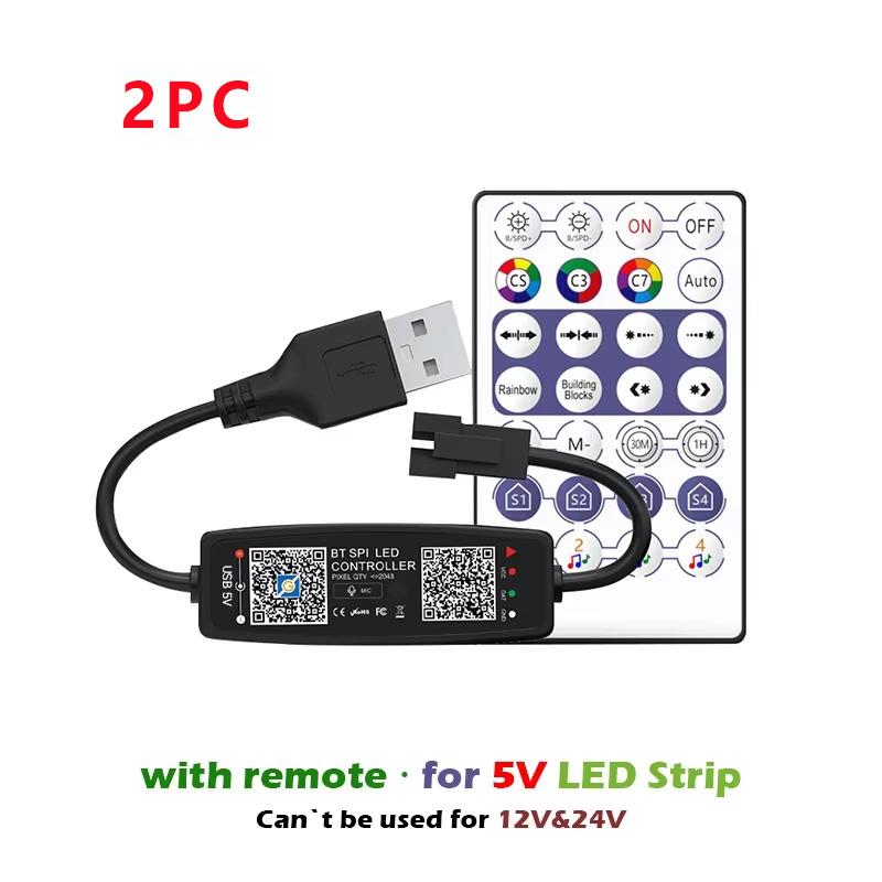 WS2812B Controller Bluetooth Music APP Control for Pixel LED Strip Light SK6812 WS2811 WS2812 Tape Lights USB 5V Remote Control