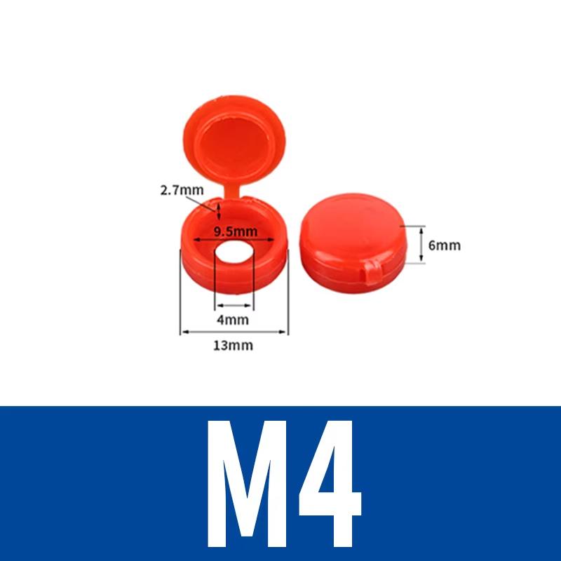 

M4 M5 Cross Screw Nail Cap Screw Decorative Cover Plastic Protective Covers Folding Buckle Self-tapping Screw Folding Cap 50pcs