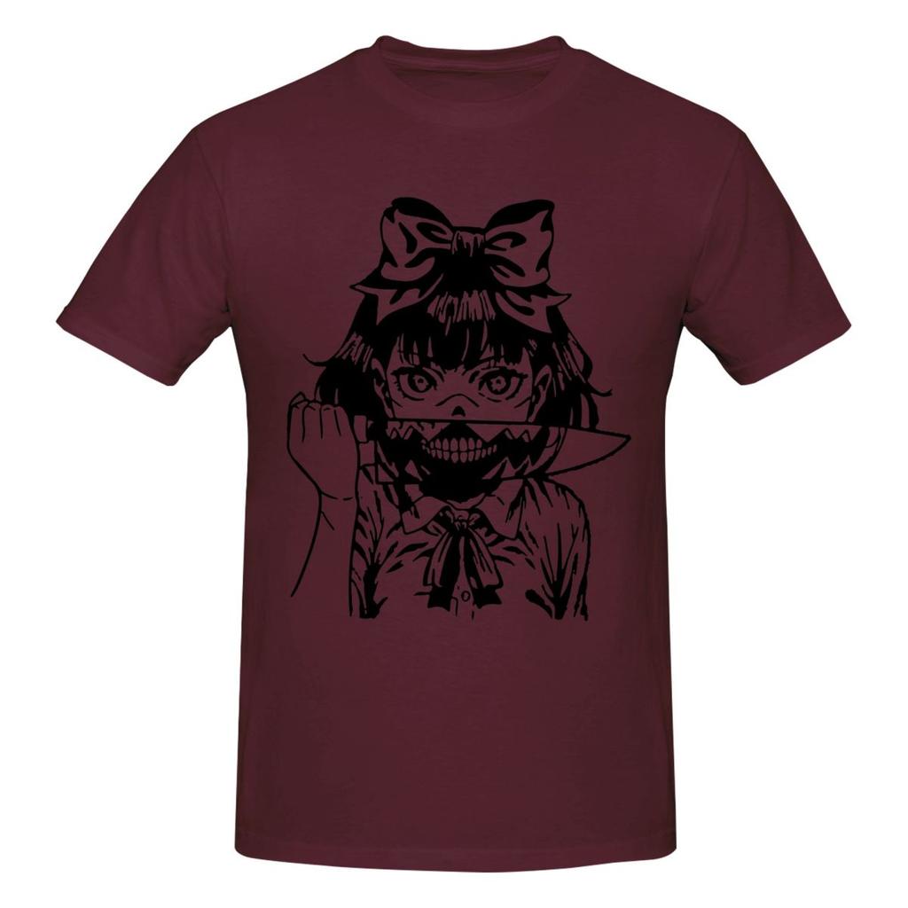 Unisex Junji Ito Funny T Shirt Vintage Plus Size Oneck Cotton Custom Sleeve Tee Shirt