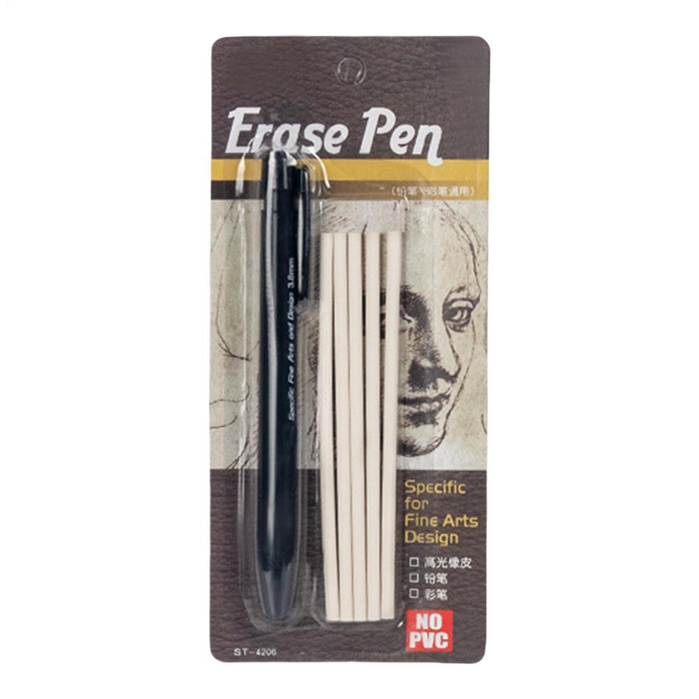 

Retractable Eraser Pen Eraser Stick Mechanical Erasing Pencil 3.8mm Thin Tip With 5 Refills For Artists Drafting Drawing Work