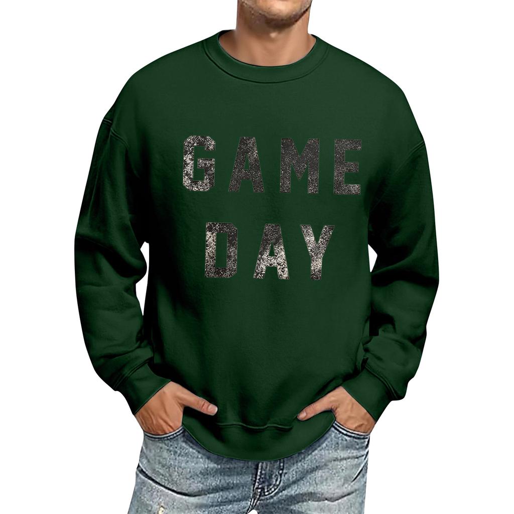 Men's Oversized Long Sleeve Crewneck Sweatshirt Casual Loose