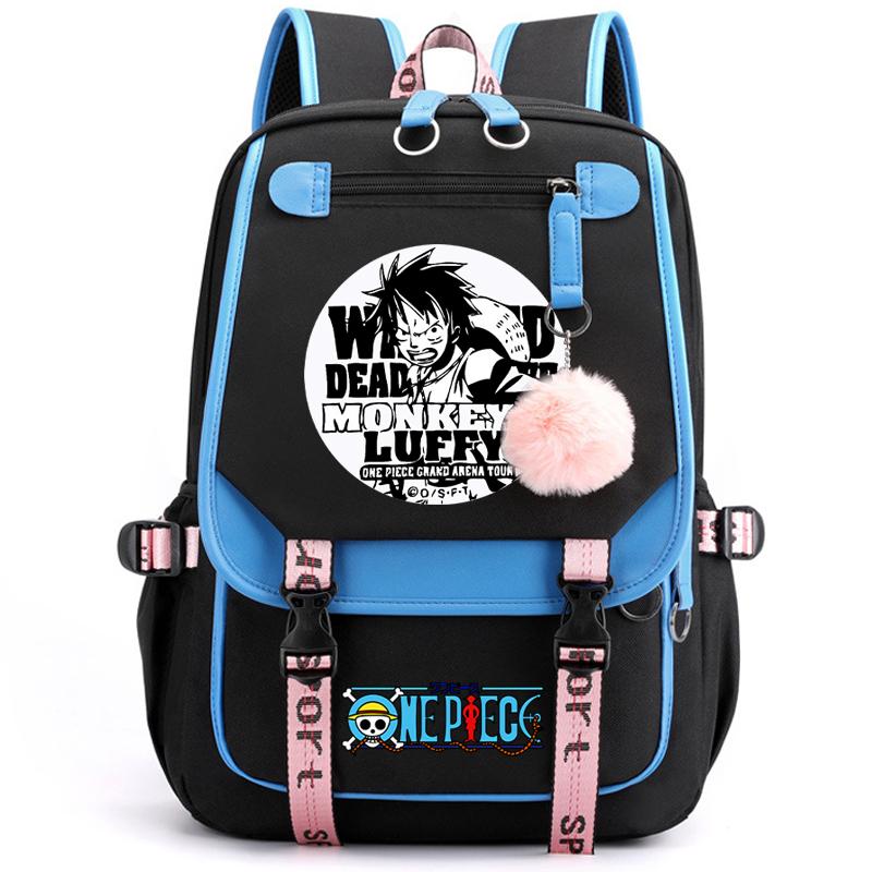 Anime One Piece High Quality Female Backpack Waterproof Knapsack with Ligh Tweight Book Bag for Kid Gifts Men Women Travel Bag Leisure Bag Rucksack