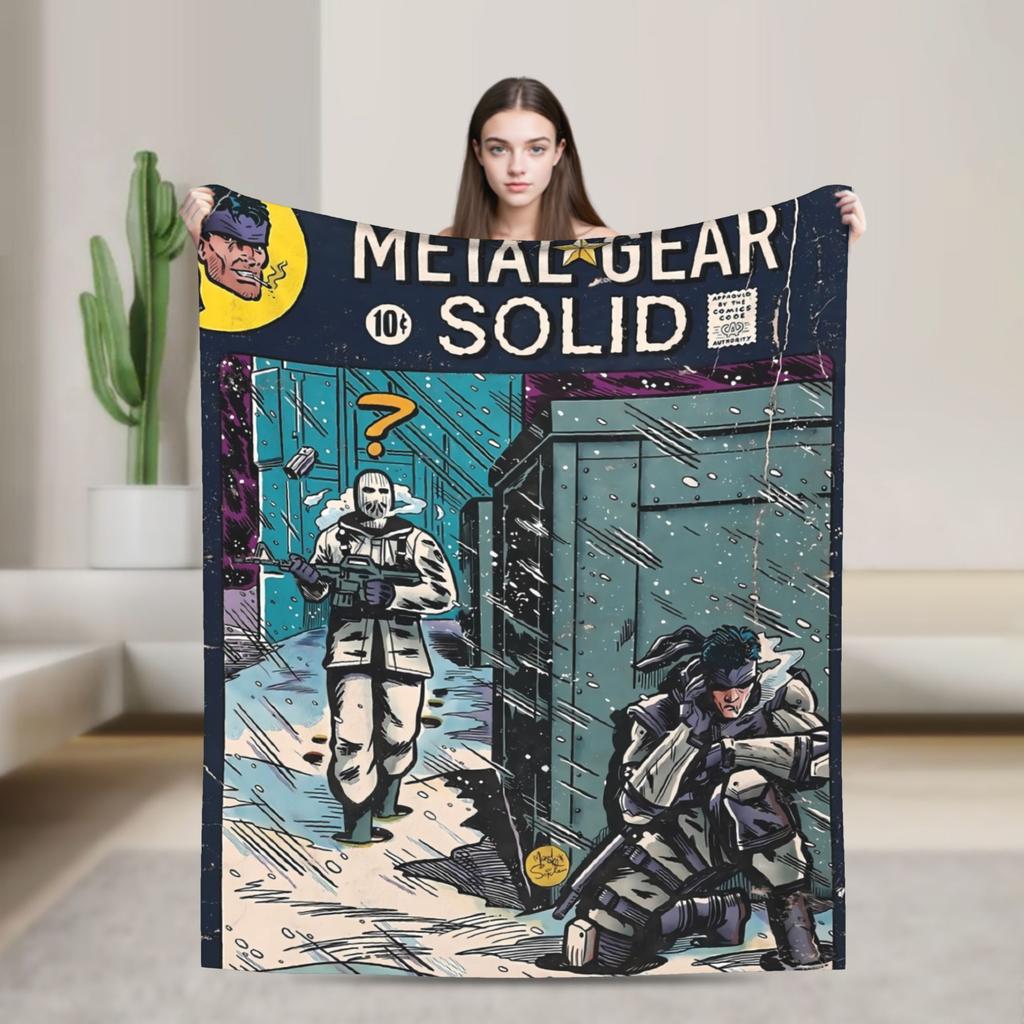 Metal Gear Solid Game  Blanket  Super Warm Print Plush Throw Blanket For Outdoor Travel Flannel Bedspread Bed Cover