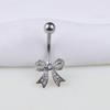 Fashion Bowknot Heart Navel Rings For Women Sexy Belly Button Nail Body Piercings Jewelry Stainless Steel Belly Button Ring Gift