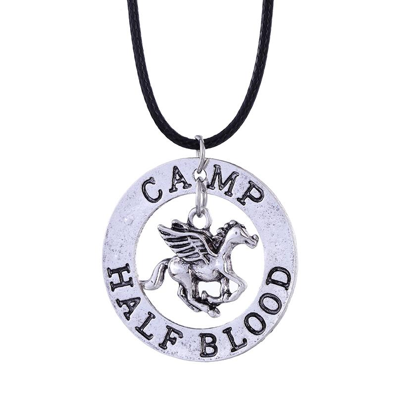 Blood Flying Horse Pendants Necklaces for Men Women Percy Jackson CAMP HALF Necklace Fashion Charm Jewelry Accessories Gifts