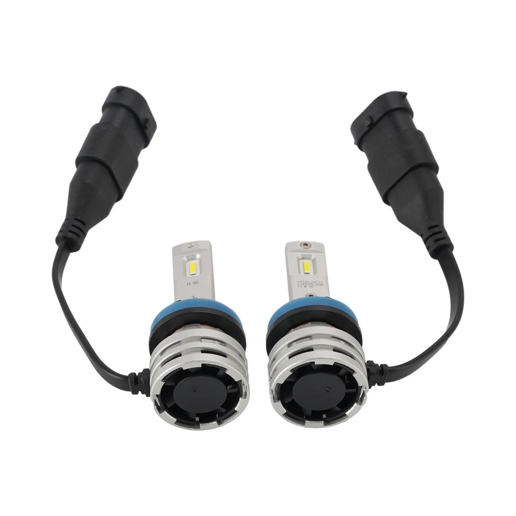 LED Headlight Bulb Kit Hi/Low Beam H8 H9 H11 12V 24W 6500K Fan Cooling For HELLA