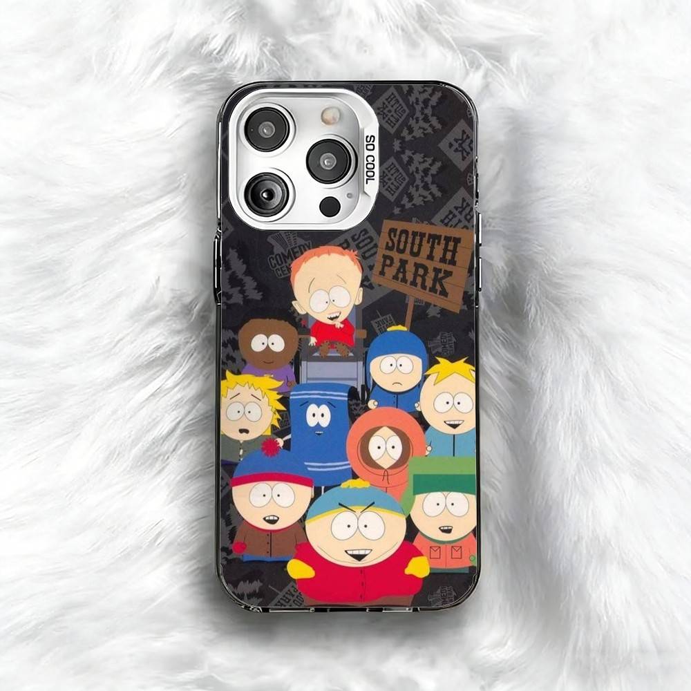 

Смішний чохол для телефону South Park для iPhone 16 17 15 14 12 13 Pro Max, чорний колір, ударостійка накладка iPhone14