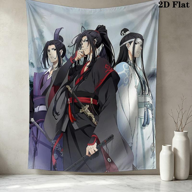 Grandmaster Demonic Cultivation Wall Tapestry Aesthetic Wall Hanging Printed Fabric Blanket Decorative Tapestries for Bedroom Living Room Home Decor