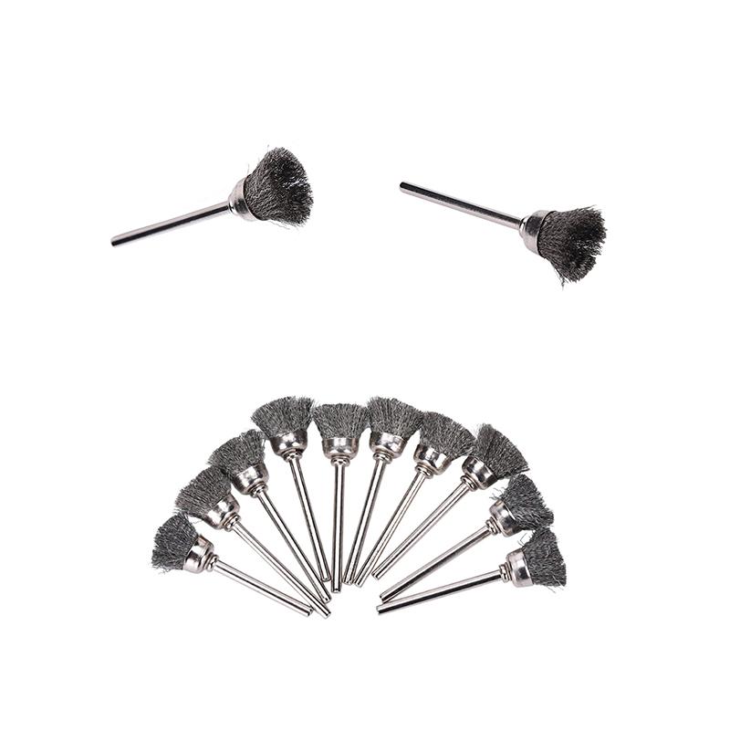 10Pcs Stainless Steel Wire Cup Mini Brush Fits Dremel Rotary Tool Accessory 13Mm
