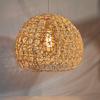 25cm Rattan Chandelier Round Bird's Nest House Straw Hat Bamboo Weaving Lamp Creative Pastoral Retro Balcony Restaurant Lamp