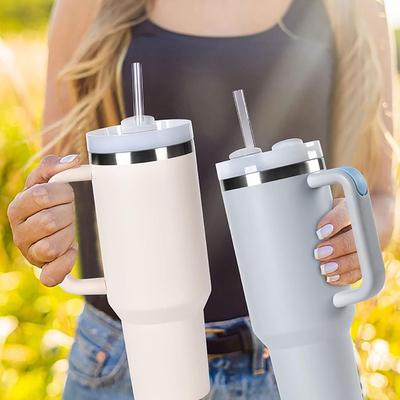 1Sets Plastic 9mm Straight Drinking Straws Vacuum Tumbler Themos Cup Bottle Replacement Straw with Brush Suitable for Tyeso Cup