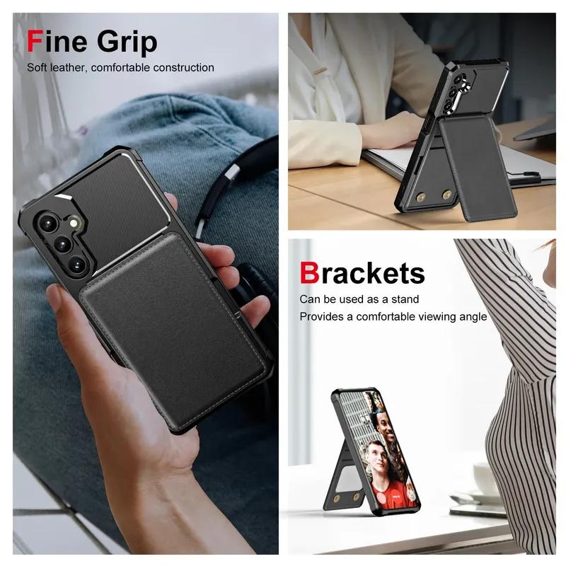 For Samsung Galaxy S25 S24 S23 S22 S21 Ultra Plus FE A56 A36 A26 A55 A35 A54 A34 Wallet Case with Card Holder Slot Phone Cover