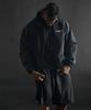 Phermenon Lockere Passform Nylon Windjacke Reißverschluss [Schwarz]