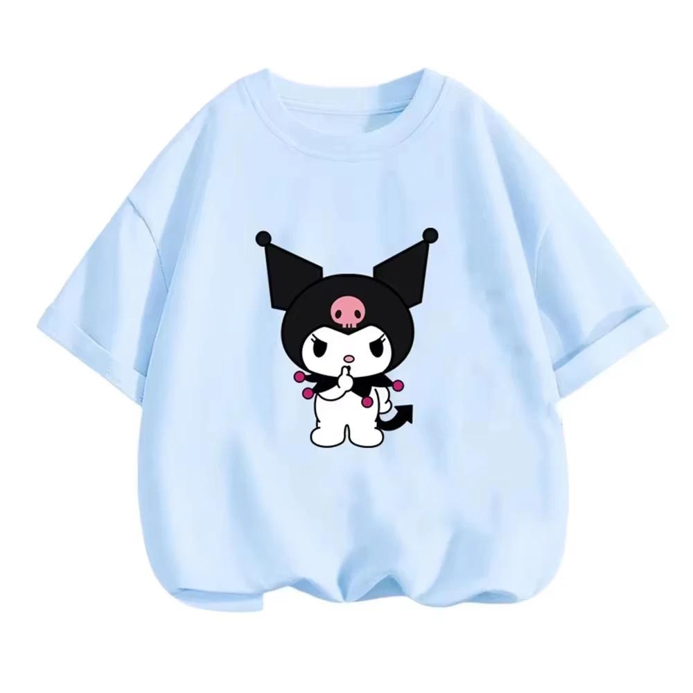 2026 Summer Womens Tshirt Cute Modern Black Rice Printed Pure Cotton Round Neck Womens Tshirt Casual Y2K Trendy Top