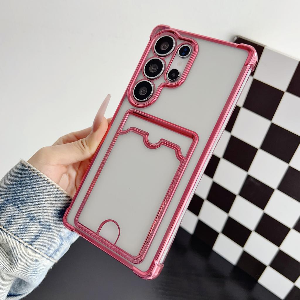 Card Slot Transparent Phone Case for Samsung Galaxy S26 Ultra S26 Pro S25 Edge Plus S24 FE S23 S22 S21 S20 S10 A55 A56 Note 20 Ultra Protect Cover