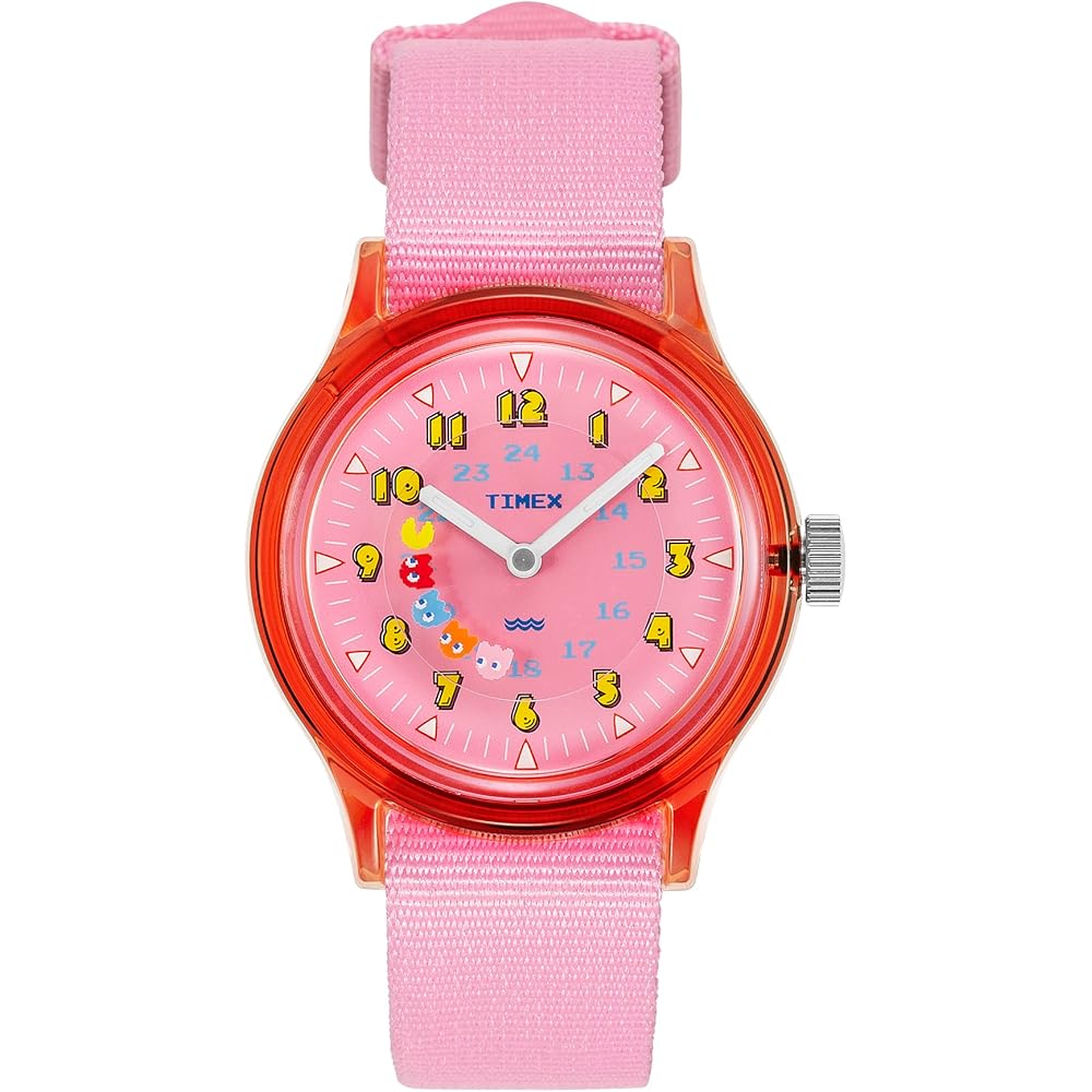 Timex Pac Man Camper Pink Quartz Watch 36mm Resin Case Water Resistant 3ATM