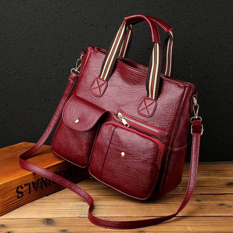 Crossbody Bag Handheld Bag Large Capacity Multi-Pocket Fashion Euro-American New Shoulder Bag Middle-Aged Mom Bag Outdoor Travel