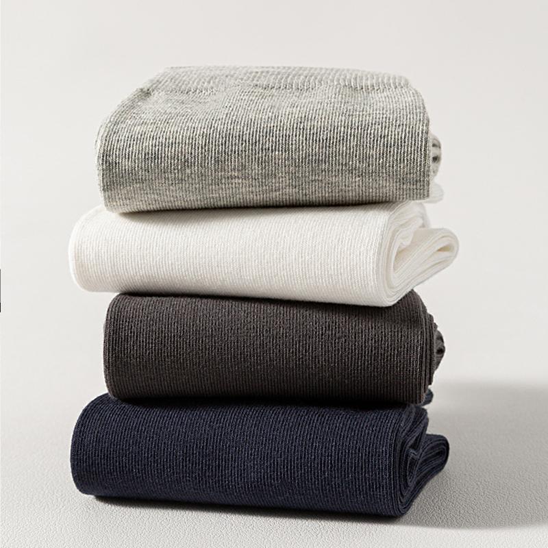 5Pairs Men's Combed Cotton Socks Boneless suture New Casual Breathable Black White Business Male Long Sock High Quality EU38-45