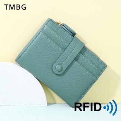 Portafoglio da donna antifurto RFID a scorrimento, nuovo design, multi scomparto per carte, pochette corta da donna, fermasoldi, moda PU linee litchi, portamonete, regalo per la festa della donna
