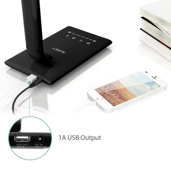 T-T10 Black touch LED desk lamp | 12W | 3000-6500K | 7 dimming levels | 5 lighting modes