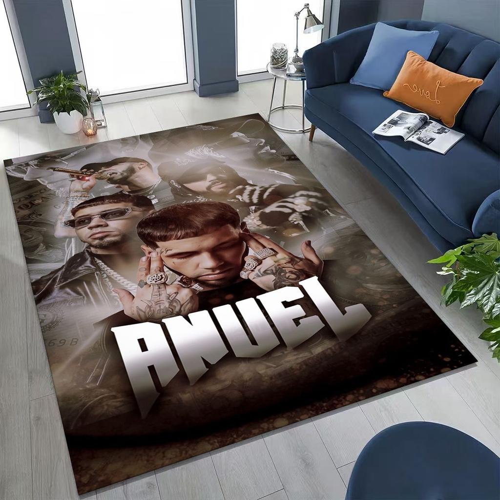 Anuel AA  Hip Hop Rapper Singer Rug for Bedroom Living Room Sofa Home Doormat Decor, Large Kids Play Non-slip Floor Mat Gift