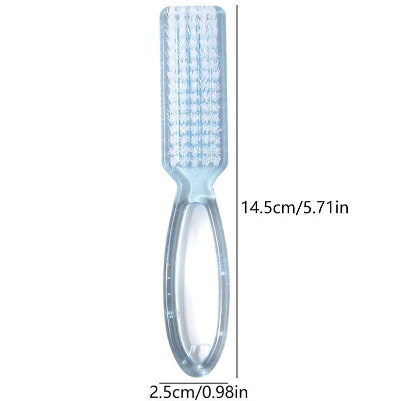 Perii de curățare pentru unghii, mâner lung, transparent, îndepărtare moale de praf, perii pentru unghii, instrumente multifuncționale pentru manichiură, pedichiură, în cinci culori