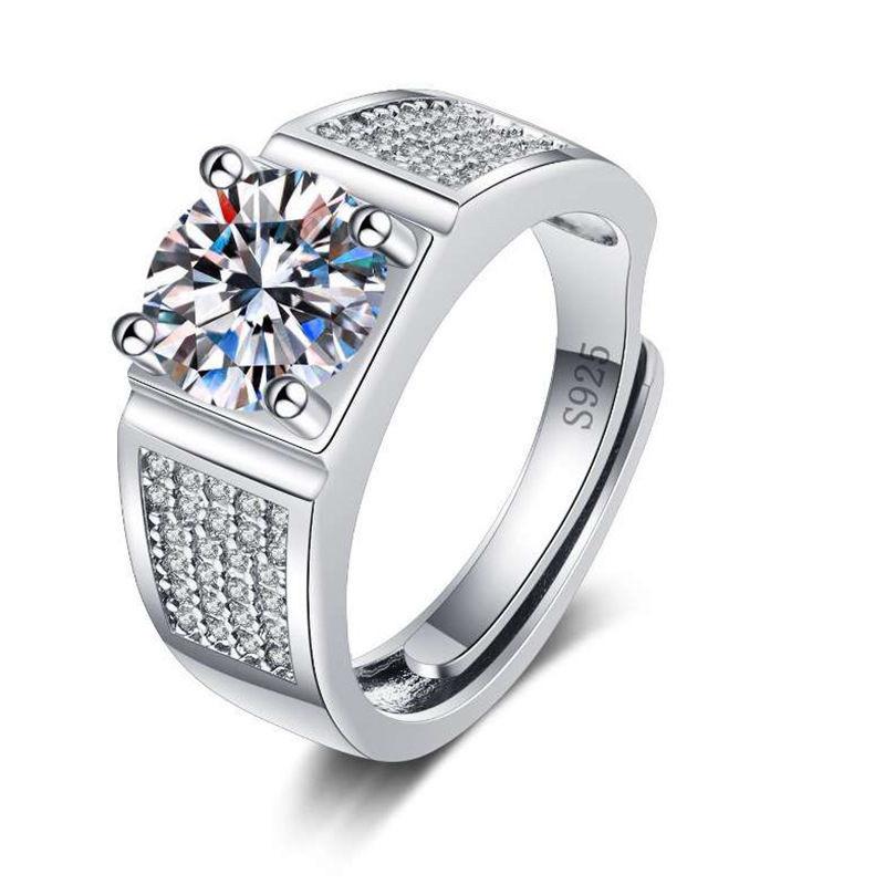 Imitation Mozzarella Diamond Ring Men's and Women's Fashion Temperament Trend Ring Personality Original Design Niche Jewelry