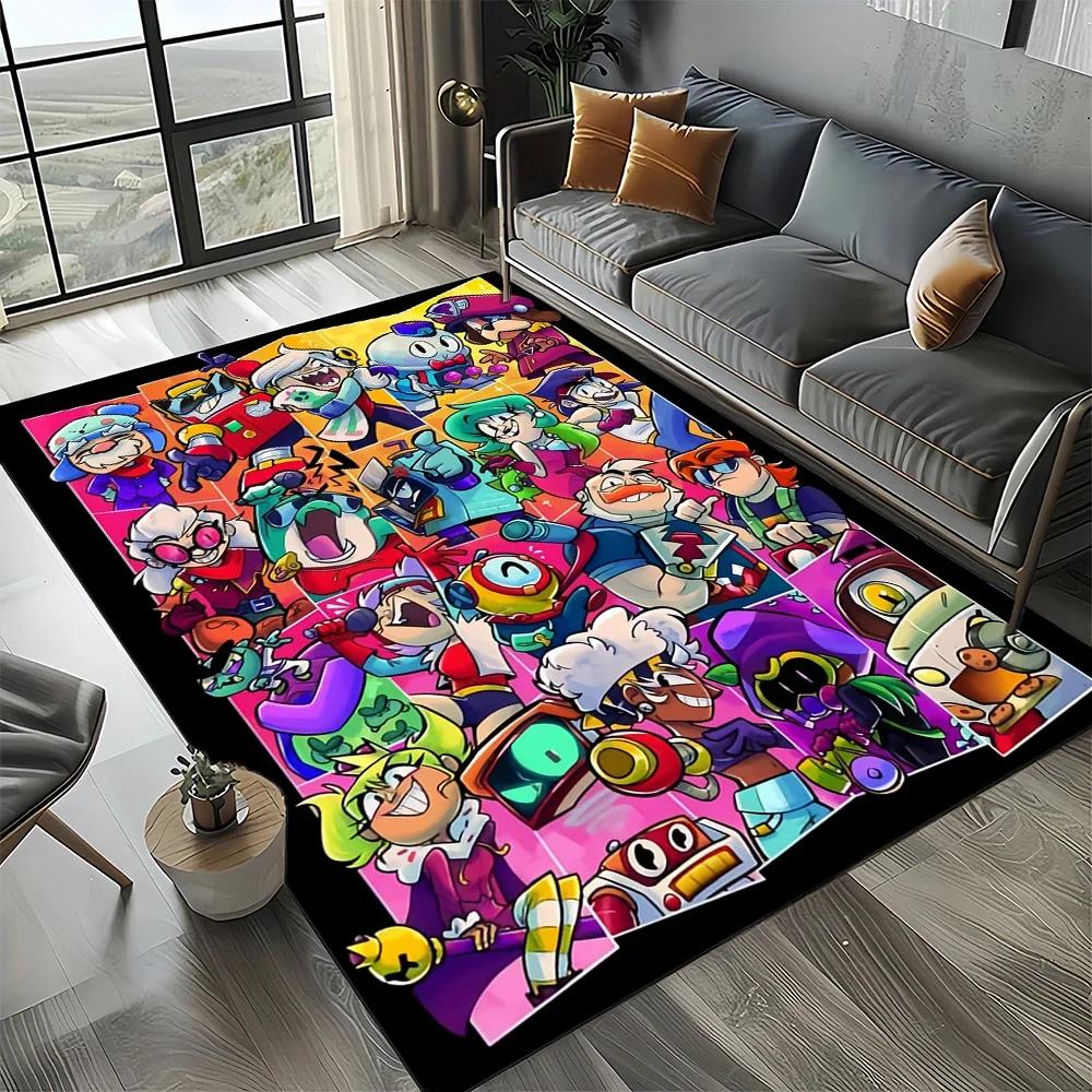 2025 New Style Brawlls Game Cartoon Game Carpet Rug for Living Room Bedroom Home Sofa Decoration,Kids Non-slip Floor Mat