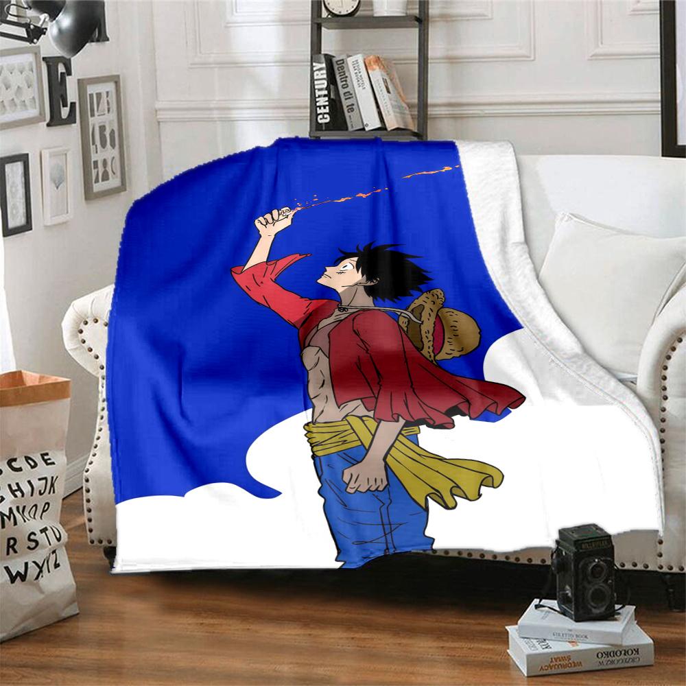 1PC Luffy D Patterned Flannel Blanket Suitable For All Seasons For Home Decor Warmth And Comfort Gifts Holiday Present