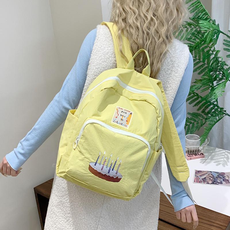Cute Cake Birthday Puppy Cat Letter Cartoon Graffiti Student Backpack For Teen