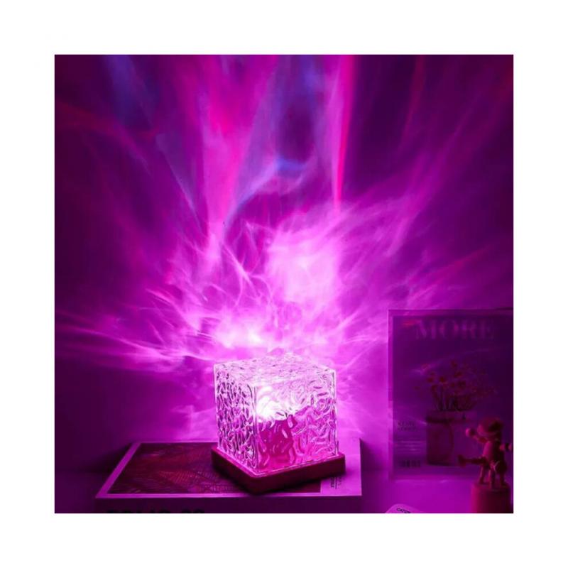 Kostka Polární záře 16 barev Dynamické noční světlo s vlnami a dálkovým ovladačem