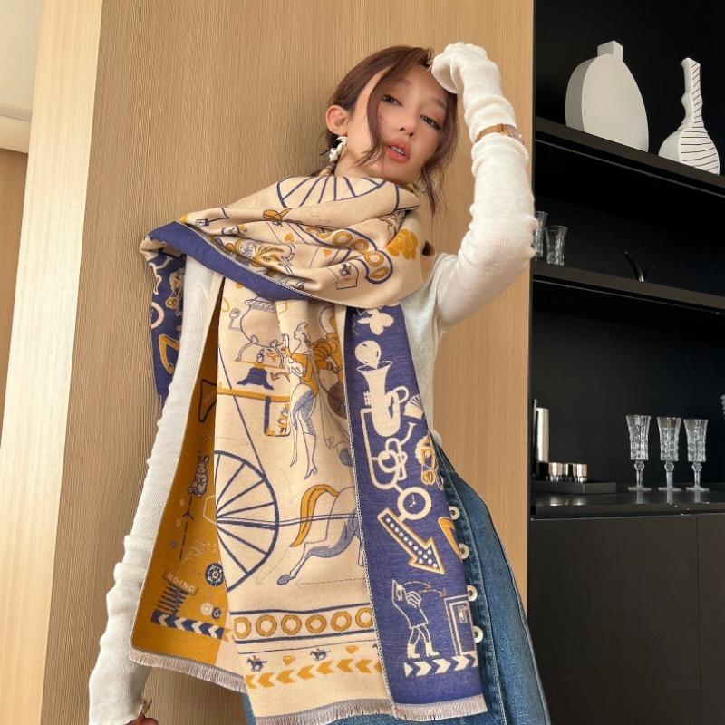 

Winter imitation cashmere scarf women s new versatile fashion jacquard scarf new cold-proof warm velvet shawl 185x65cm