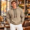 Men's Loose Fit Plaid Texture Hoodie, Casual Sports Outdoor Commute Sweatshirt