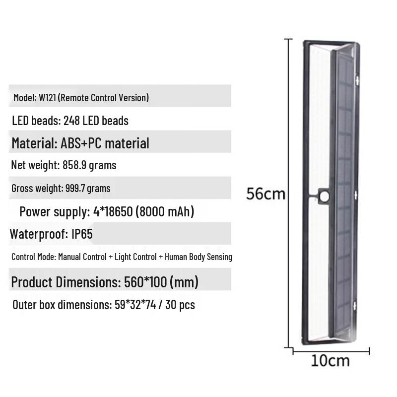 Pailide W121 Solar Motion Sensor Outdoor Wall Light Compact