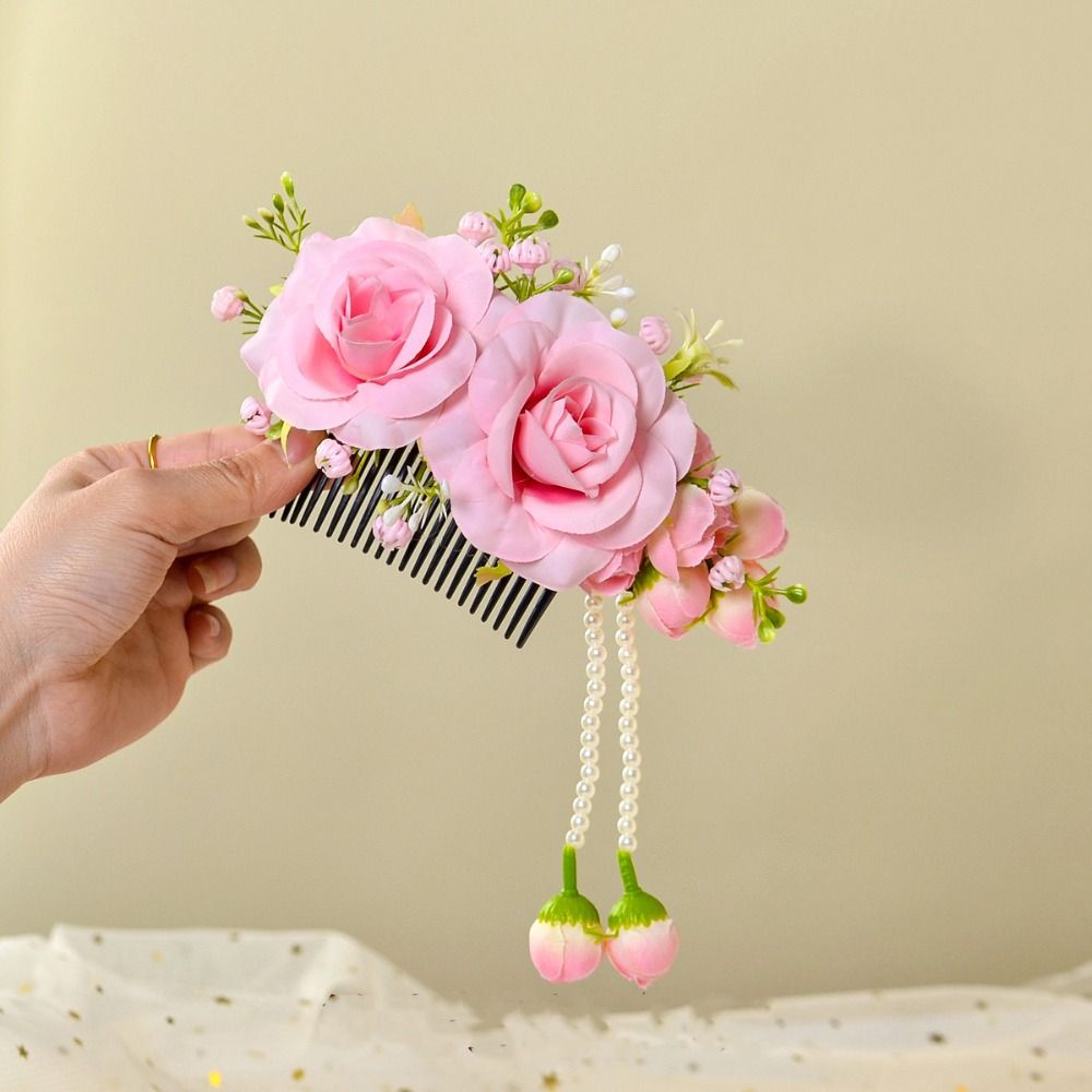 Pearl Thailand Flower Hairpin Sweet Thai Hair Accessories Vintage Flower Hair Comb  Headwear