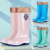 rain shoes women's medium tube cotton rain boots non-slip waterproof shoes adult work wear winter warm water boots