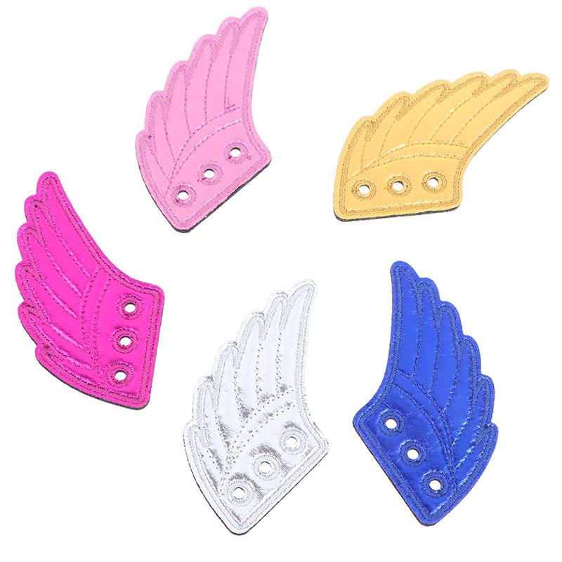 1 Pair Kids Foils Shoes Sneaker Angel Wing Girls Boys Clothing Decor DIY Accessories