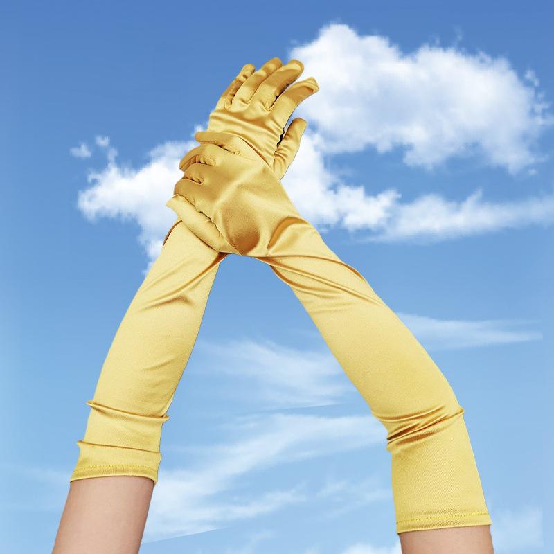 

Long White Satin Silk Gloves for Wedding, Photography, and Cosplay