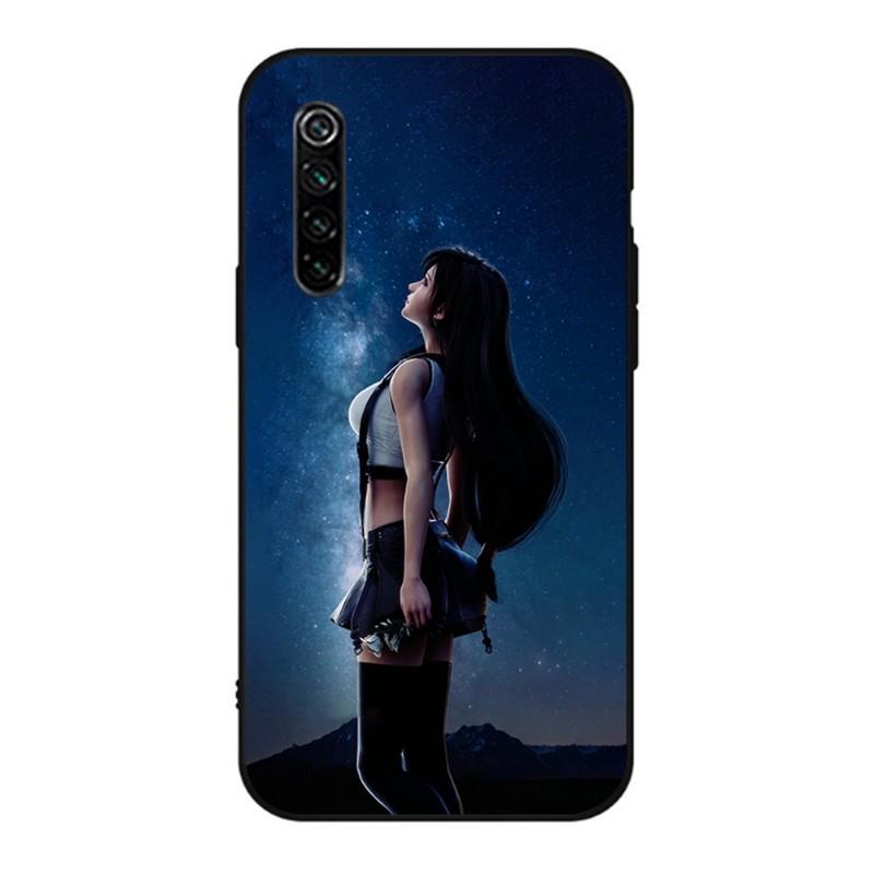 Niedliche Tifa Lockhart Final Handyhülle für Realme GT 2 9i 8i 7i Pro X50 X2 C35 C21 C20 C11 C3 Weiche Schwarze Handyhülle