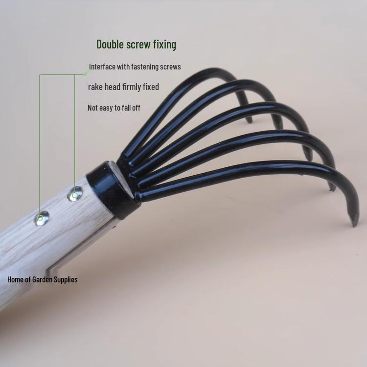 Five-Claw Rake for Leaves, Gardening, and Beach Use