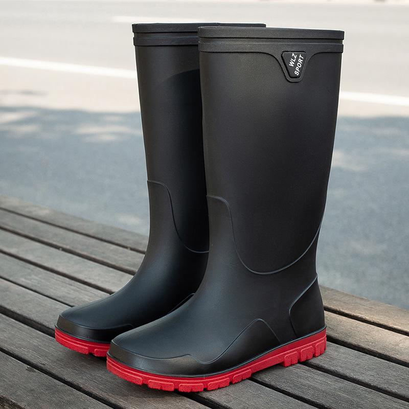 New Thickened Rain Shoes Men's Short Tube Non-slip Waterproof Shoes Wear-resistant Medium Tube Warm Bundle High Tube Rain Boots Rubber Shoes